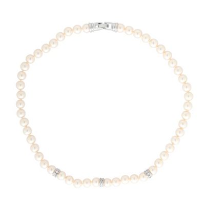 Cream pearl & crystal necklace